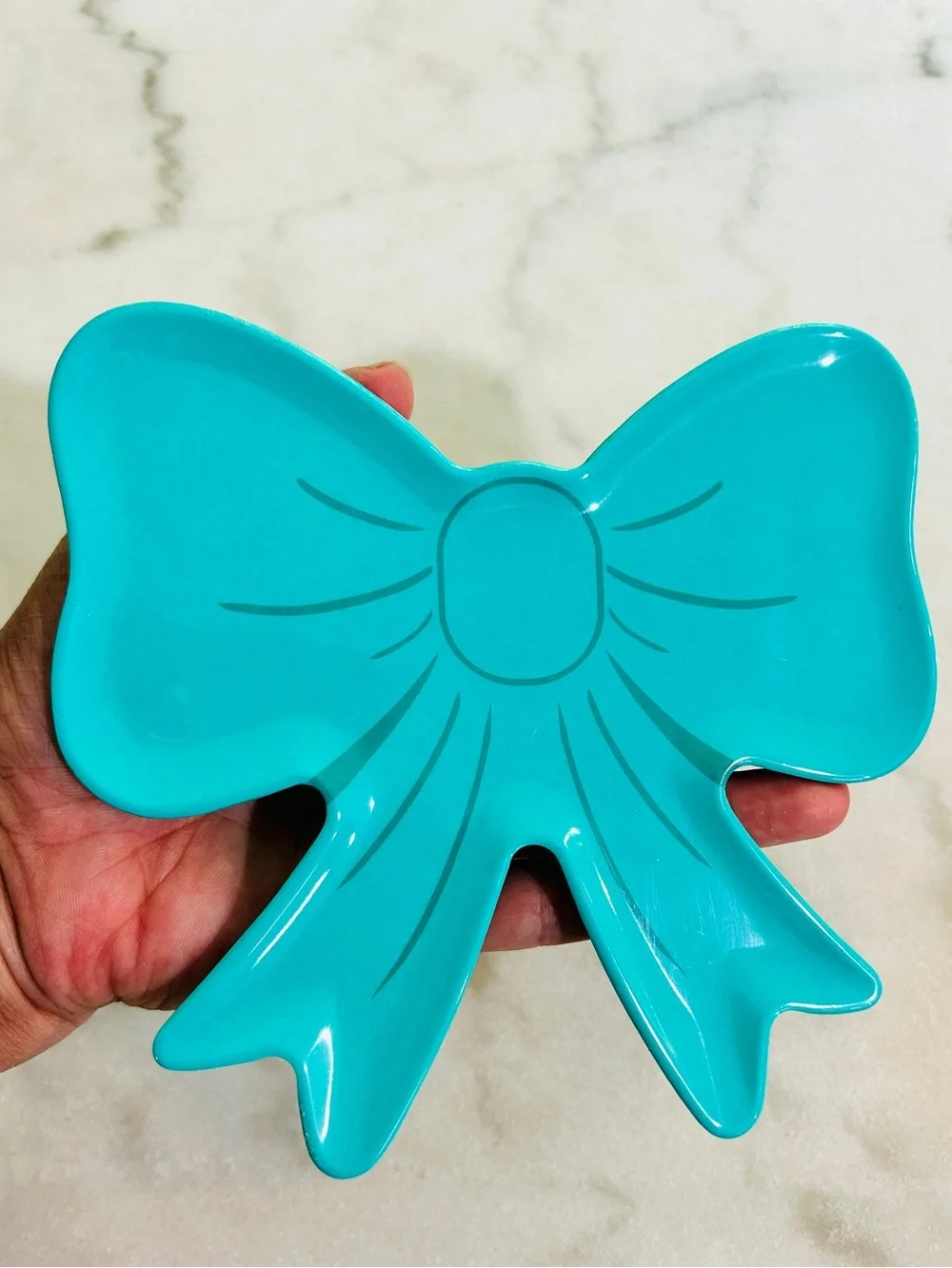 3 Bow Plates The Spring Shop Teal Green Bow Plate- Party Bow Tray -Bow Dishes